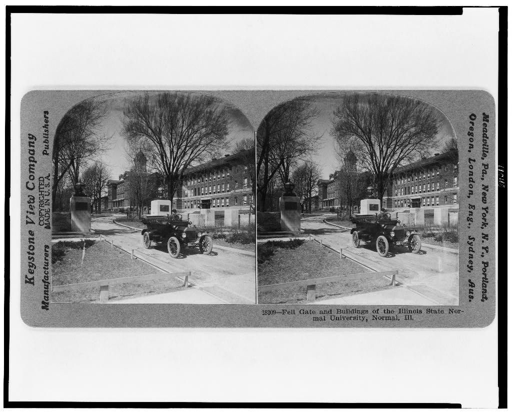 Fell Gate and buildings of the Illinois State Normal University, Normal, Ill.
